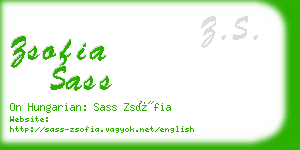 zsofia sass business card